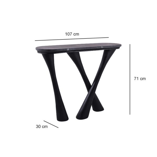 كونسول رخام طبيعي مارانا - اسود