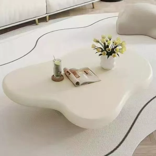 طاولة قهوة كلاوديا خشبية كريمي - 120x89x40 سم