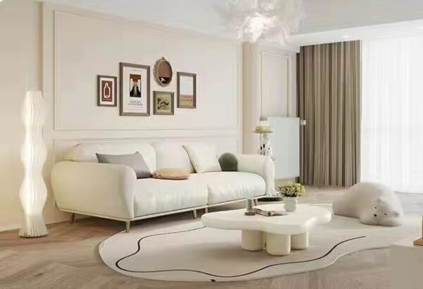 طاولة قهوة كلاوديا خشبية كريمي - 120x89x28 سم