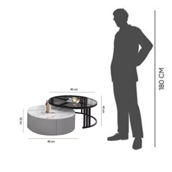 طاولة قهوة كارلوس - رمادي واسود