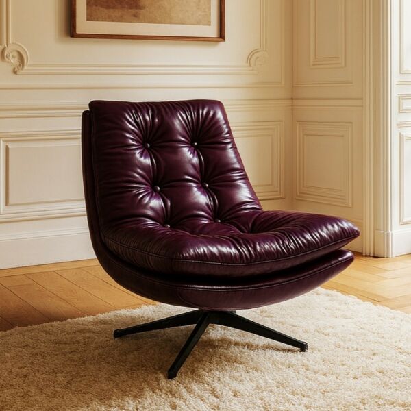 كرسي استرخاء دوار الفا - برغندي