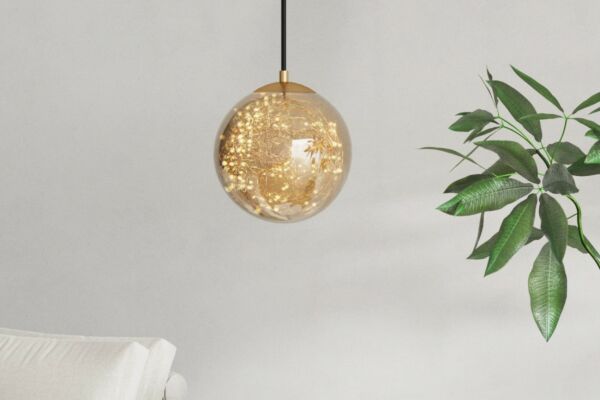 إنارة معلقة زجاج عسلي مضغوط نقط ليد