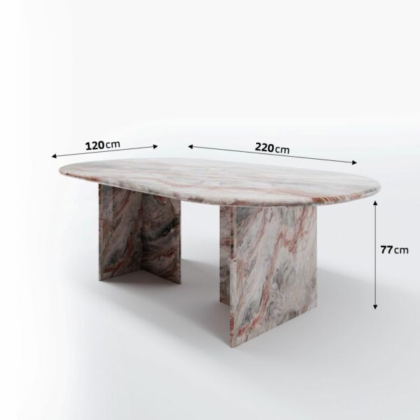 طاولة طعام رخام طبيعي 8 اشخاص ميرنا