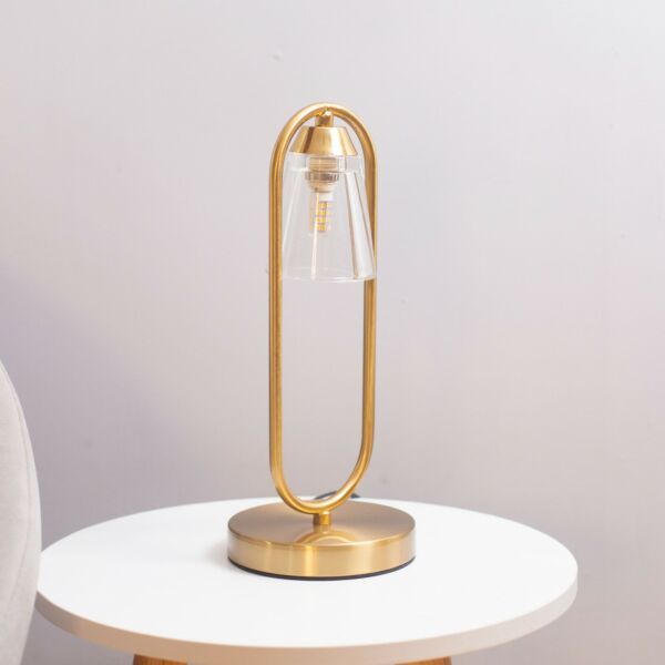 أبجورة طاولة راقية مع قاعدة - ذهبي