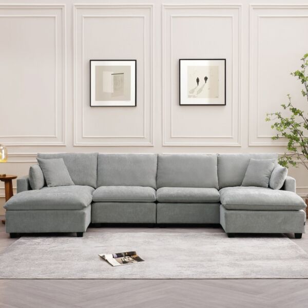 كنب زاوية مودولار كلاود لاين - رمادي