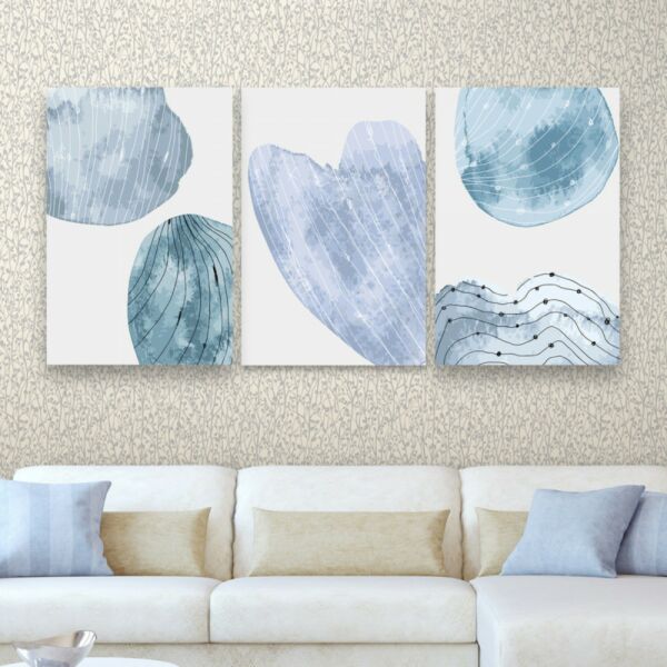 طقم لوحة جدارية فنية ديم لتزيين الحائط 3 قطع - متعدد الالوان 