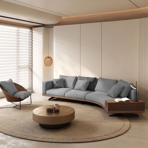 كنب زاوية مودرن سانتوريني - رمادي