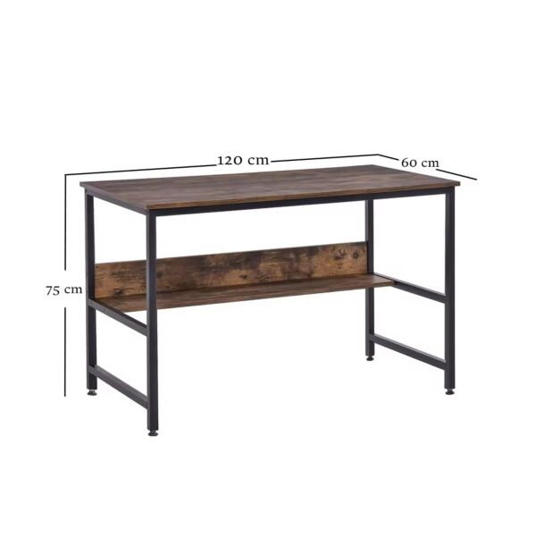 طاولة مكتب كلوي - بني خشبي وأسود