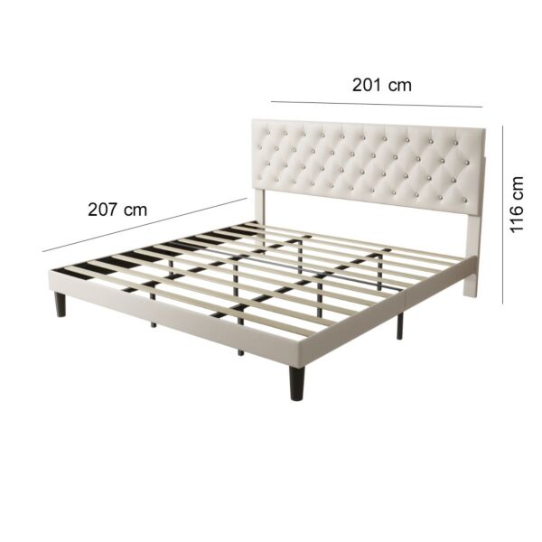 سرير كينغ الفيرا - ابيض 203x193 سم