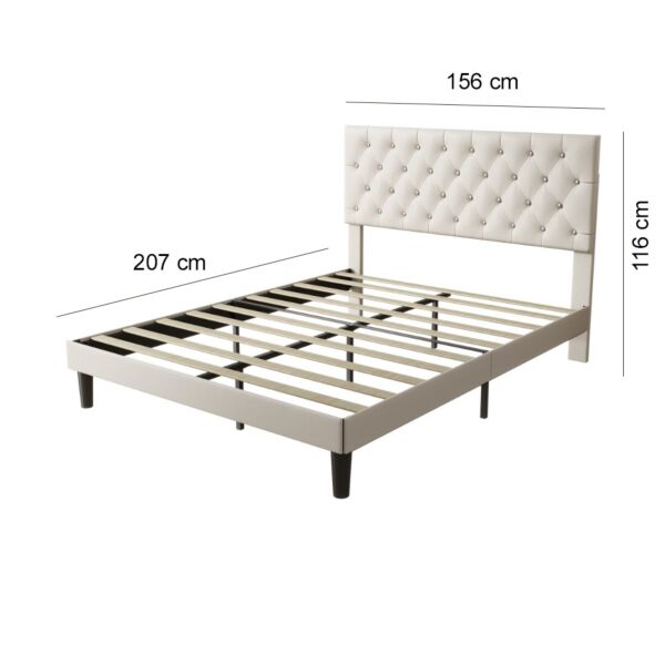 سرير كوين الفيرا - ابيض 200x150 سم
