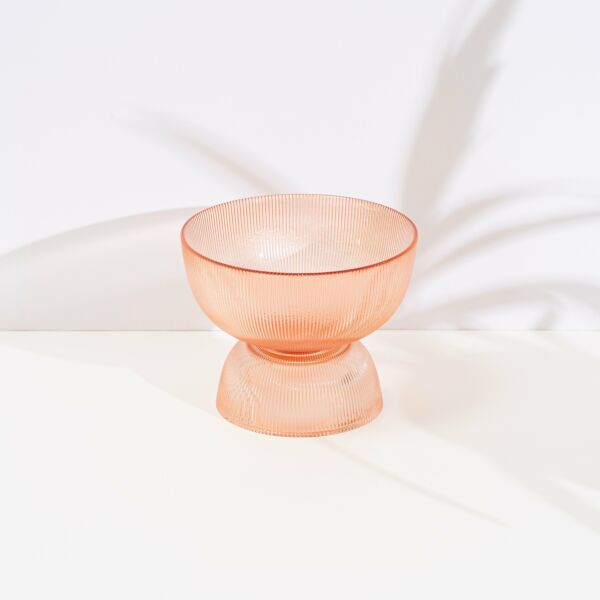 وعاء تقديم بقاعدة  دوباي من الزجاج - برتقالي , حجم كبير