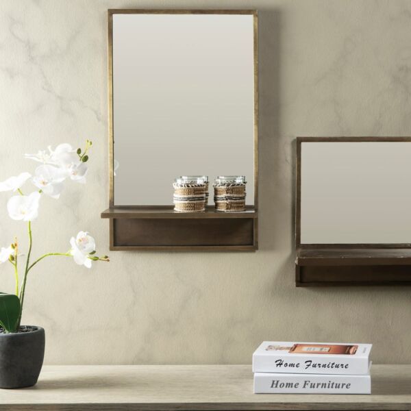 مرآة حائط تصميم تجريدي حجم صغير تيرمولي - ذهبي