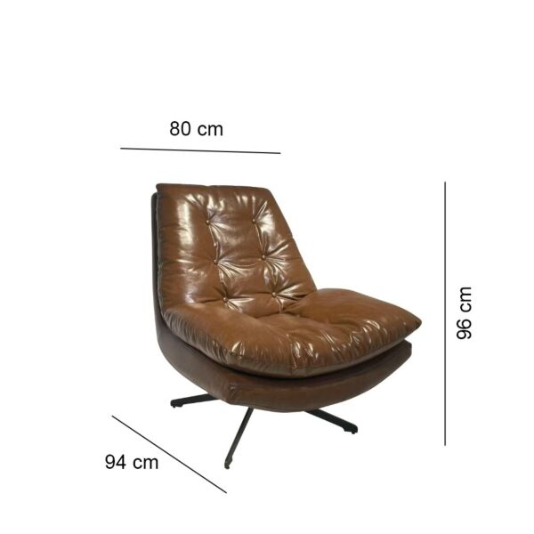 كرسي استرخاء دوار جلد الفا - بني واسود