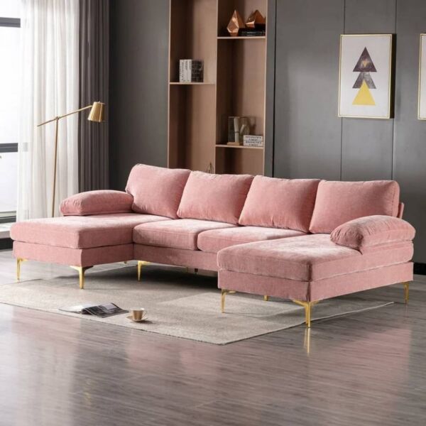 كنب زاوية شكل حرف L ريناي - زهري