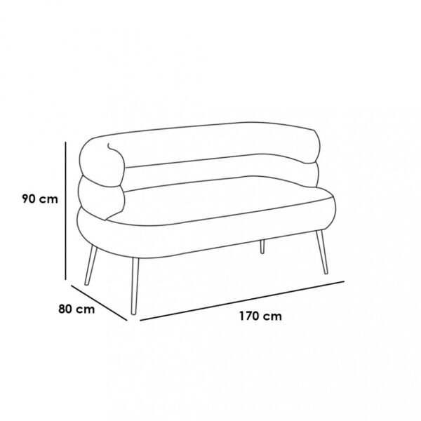 كنبة مقعدين دايمر - رمادي