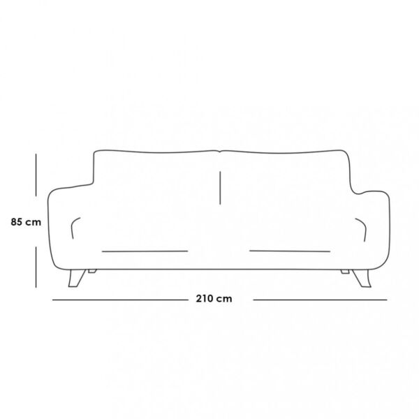 كنبة 3 مقاعد سيرال - رمادي