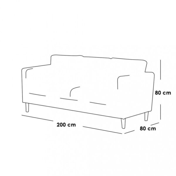 كنبة 3 مقاعد كلوديا - بيج