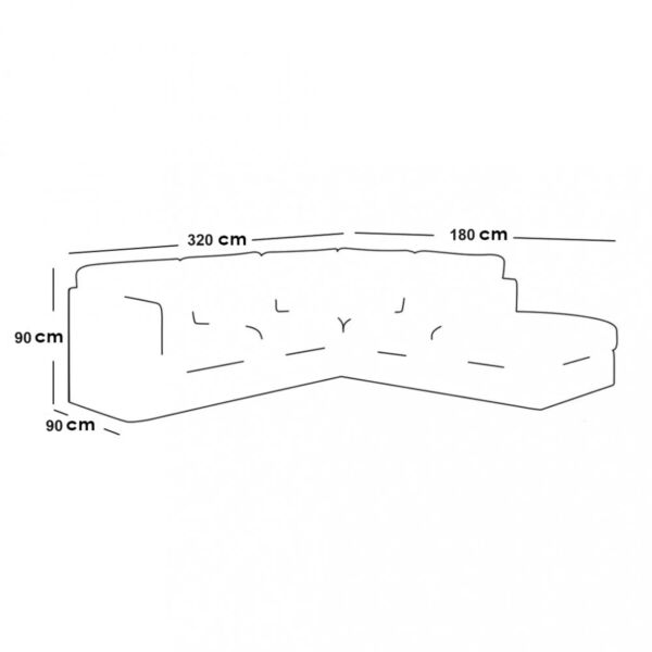 كنب زاوية حرف L ديانا - رمادي
