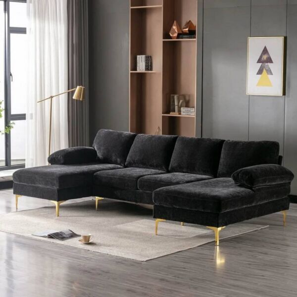 كنب زاوية شكل حرف L ريناي - رمادي