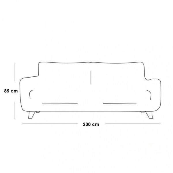 كنبة 3 مقاعد وبوف - أسود