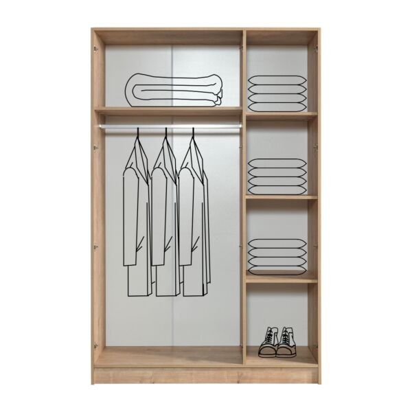 دولاب ملابس 3 أبواب مادورا إلم كوڤ - بني فاتح