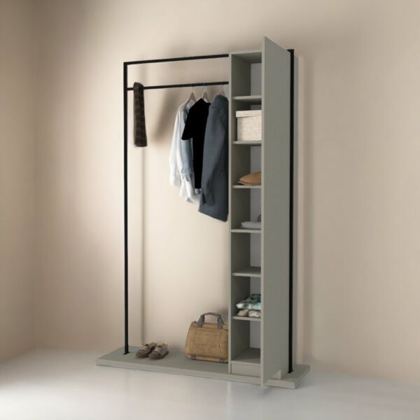 دولاب ملابس مفتوح ساراندا - بيج مائل للرمادي