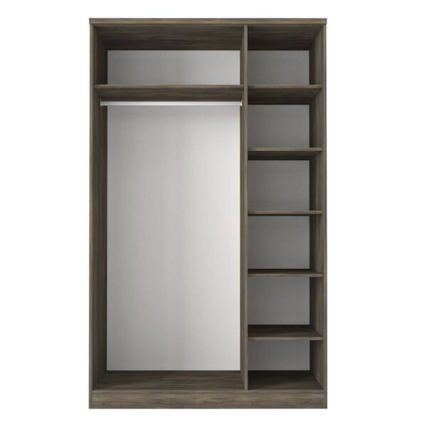 خزانة ملابس إيفا إلم كوڤ 3 أبواب مع مرآة - رمادي 