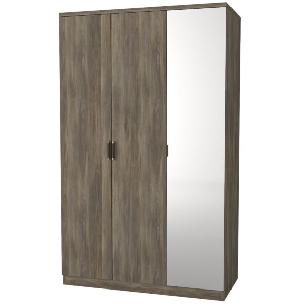 خزانة ملابس إيفا إلم كوڤ 3 أبواب مع مرآة - رمادي 