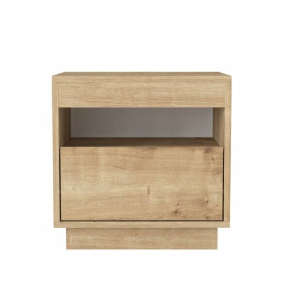 طاولة سرير جانبية تيلا خشبية - بني فاتح