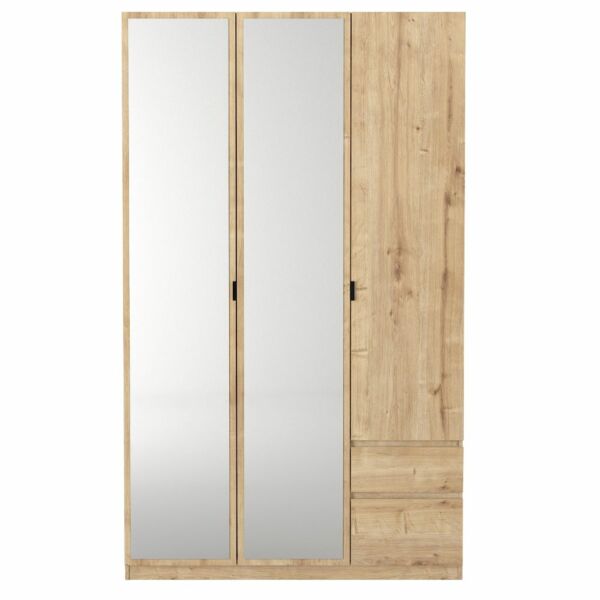 خزانة ملابس 3 ابواب سيترا مع مرآة إلم كوڤ - بني فاتح