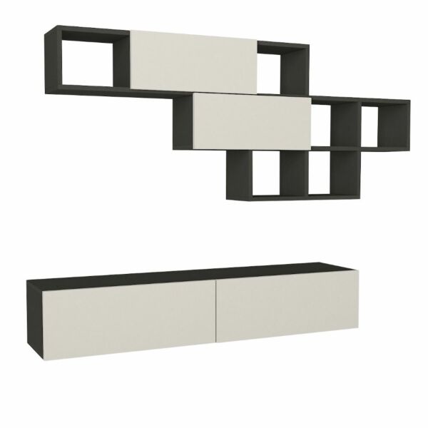 طاولة تلفزيون أريستو أنتراسيت إلم كوڤ مع وحدة رفوف جدارية 