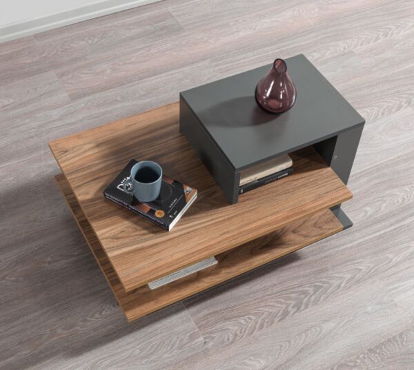 طاولة قهوة فينوس إلم كوڤ خشبية - بني و رمادي غامق