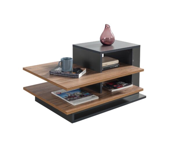 طاولة قهوة فينوس إلم كوڤ خشبية - بني و رمادي غامق