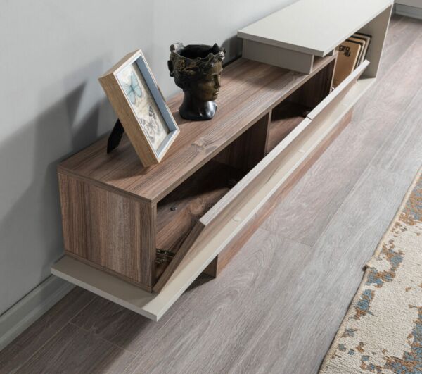 طاولة تلفاز ميترا إلم كوف - رمادي