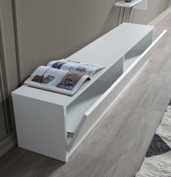 طاولة تلفزيون اهينر جينجر إلم كوڤ خشبية مع رف جداري