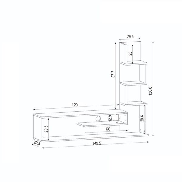 طاولة تلفاز ميتهان إلم كوف - ابيض