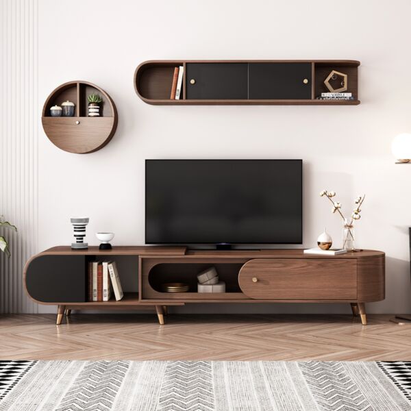 طاولة تلفزيون خشب موردن  اليغانت فيرنيتشر - بني