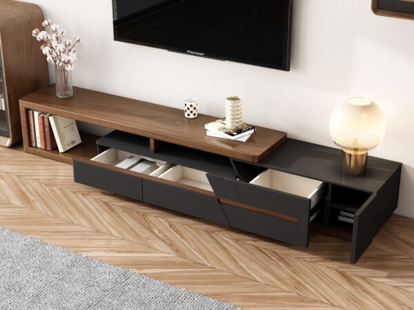  طاولة تلفزيون خشبية حديثة ملتي فانكشنال