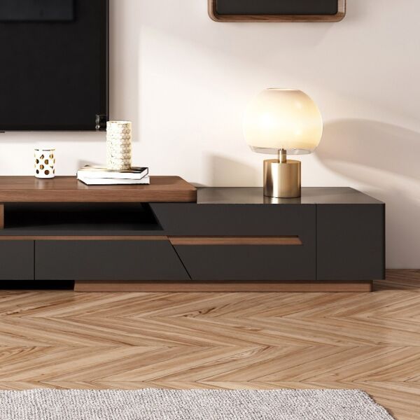  طاولة تلفزيون خشبية حديثة ملتي فانكشنال