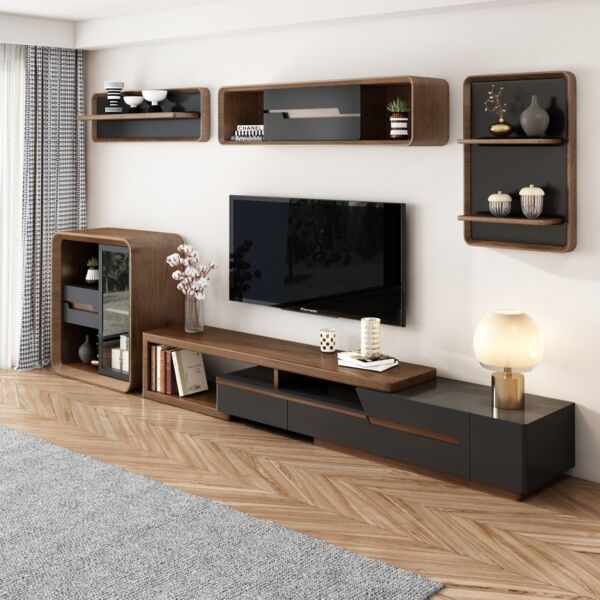  طاولة تلفزيون خشبية حديثة ملتي فانكشنال