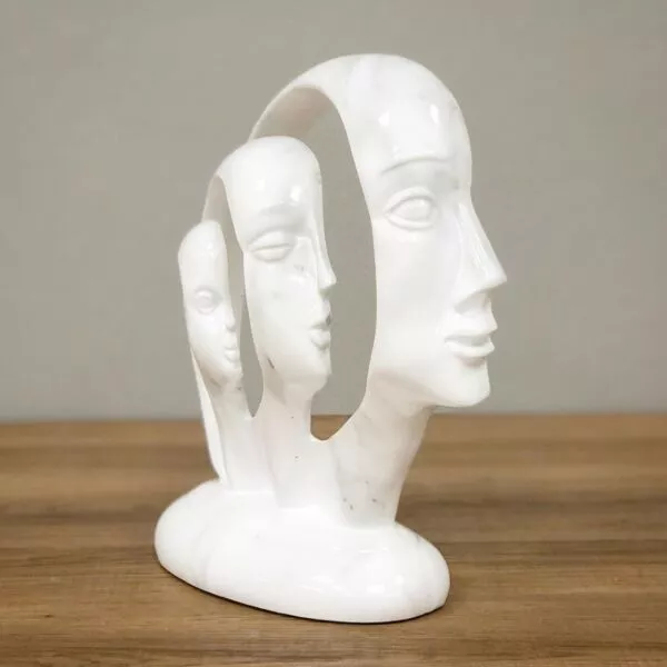 ديكور وجوه سيراميك ثلاثي - ابيض