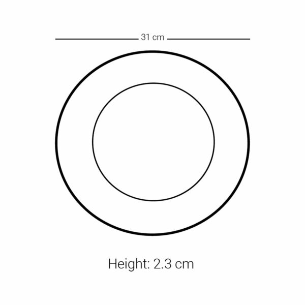 صحن تقديم دائري كرييم ابيض مذهب 