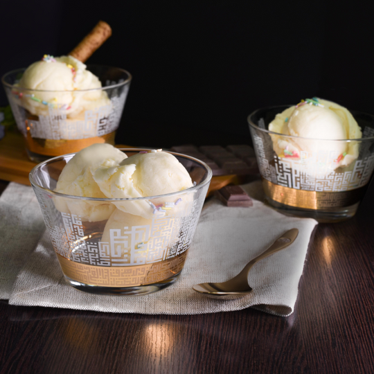 طقم زبادي أبراج 6 قطع لون ذهبي