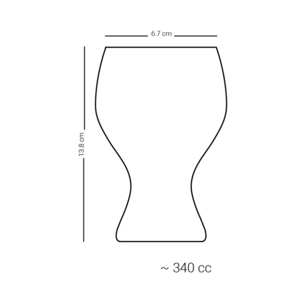 طقم كاسات عنق عريض كريستال كرييم بلاتيني  340 مل 6 أشخاص