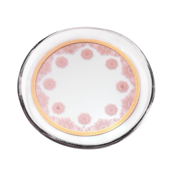 طبق تقديم زجاج 35 سم سليينا مذهب