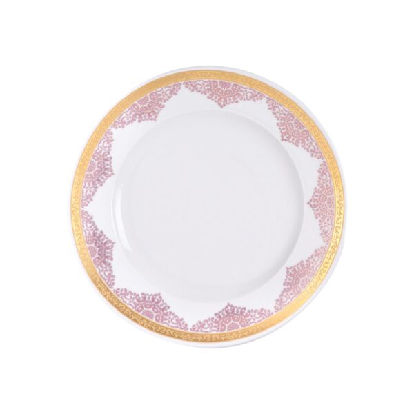 طبق تقديم سيلينا دائري كبير وردي وذهبي