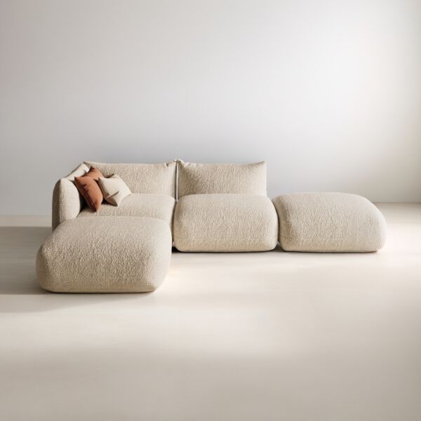 كنب زاوية مارسيليا - بيج فاتح