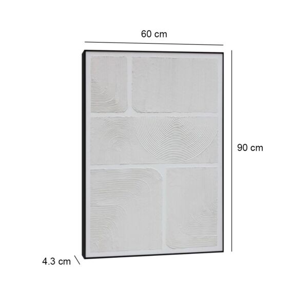 لوحة جدارية طلاء يدوي بروفال 90×60 سم - ابيض