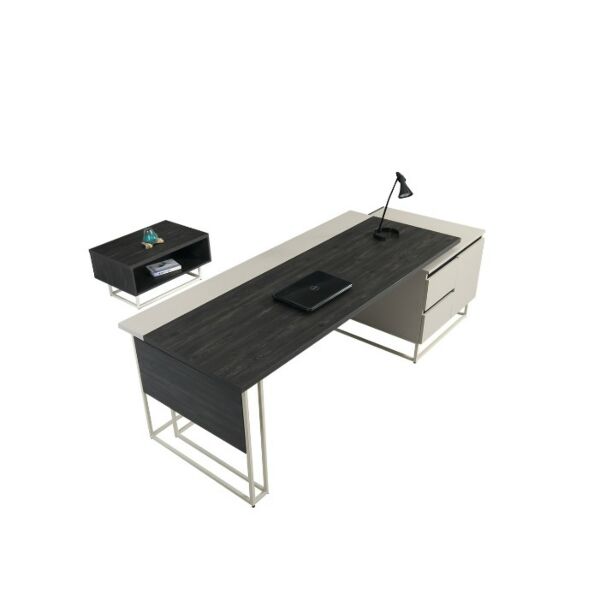 طقم أثاث مكتبي نيرفانا 3 قطع - بيج وأسود