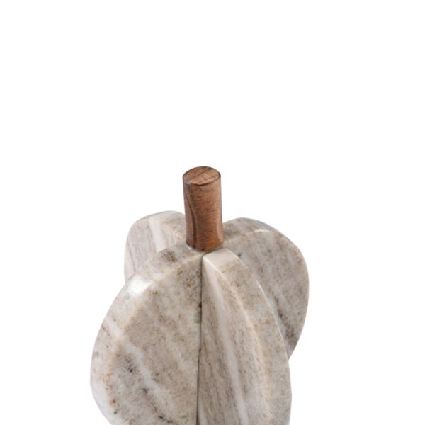 تحفة ديكور رخامية يقطين متشابك وسط - بيج وبني